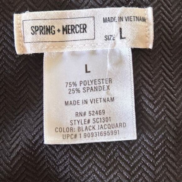 Spring + Mercer Ankle Length Textured Pull on Pants Black Jacquard size Large - Picture 5 of 6